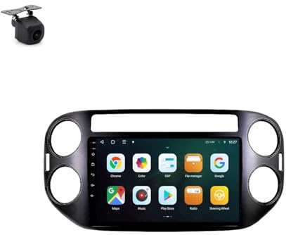 Android 13 2 DIN Radio 9 Pollice Schermo touch per auto per Volkswagen Tiguan 2006-2016 con Telecamera Posteriore/Wireless Carplay/BT/FM/navigazione GPS Controllo al volante(2+32G)