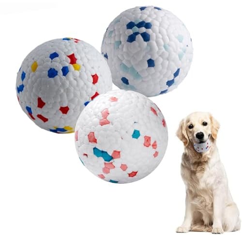PcvGef 3 Stück Hundeball, Unzerstörbarer Ball Für Hunde, Hund Ball, Spielball Hund, Dauerhaftes Hundespielzeug Tennisbälle, Ideal Für Outdoor Spielen, Schwimmen Und Training