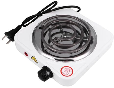 TIDTALEO Estufa Eléctrica Portátil de 1000 W Calentador de Placas Calefactoras Ajustable Horno de Cocina para Camping Protección contra Sobrecalentamiento