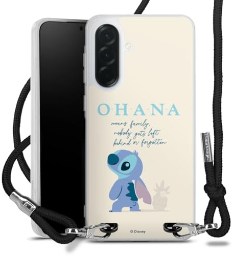 DeinDesign Carry Case kompatibel mit Samsung Galaxy A36 5G Hülle mit Band Handykette zum Umhängen schwarz Lilo & Stitch Disney Offizielles Lizenzprodukt