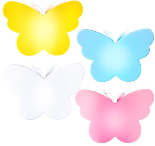 Dhqkqg Nachtlicht Steckdose,4 pcs steckdosenlicht Kinder,LED Wandleuchte mit Dämmerungssensor,Schmetterlingsform Orientierungslicht LED Nachtlicht für Flur Schlafzimmer Treppenaufgang Küche