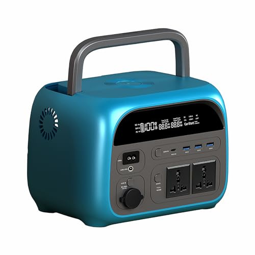 IYUESQ Centrale électrique Portable 600 W, Batterie Externe 592 Wh, générateur Solaire, Batterie au Lithium avec éclairage LED pour Camping, Secours d'urgence