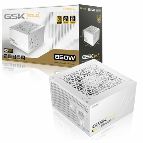 Antec GSK ATX3.1 850W V2 80 Plus Gold Full Modular Power Supply - White
