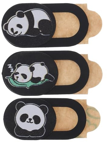 Didiseaon 3 Pcs Panda Webcam Privacy Covers Camera Protective Stickers for Laptop Phone Tablet with Easy Stick Backing Compatible with USB Webcams