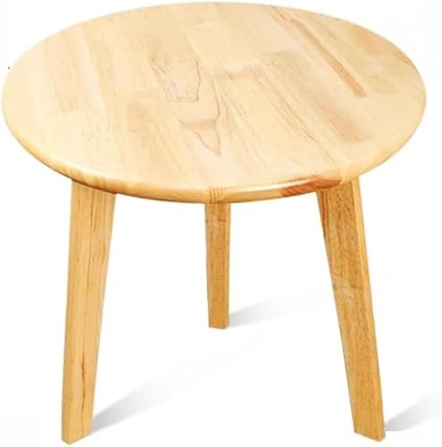 Generisch Runder Couchtisch aus massivem Buchenholz, 100% handgefertigt, Sofa-Beistelltisch, Teetisch, für Wohnzimmer und Schlafzimmer (Größe: 60 x 75 cm, Farbe: Buche)
