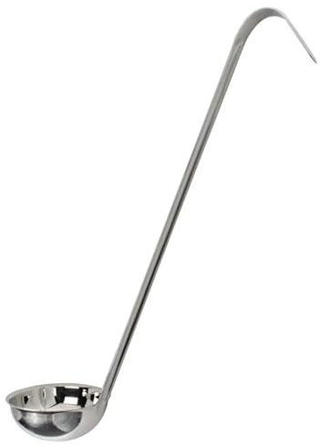 Stainless Steel Soup Ladle with Long Handle, 0.5-16 oz Capacity, Measuring Spoon for Soup, Sauce & Gravy (4 oz)