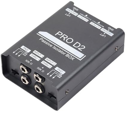 Doppio Canale 6, 5 Mixer, Insonorizzatore, Correnti, Rumori, Microfoni, Filtro di messa a terra comune, 20 Hz 20 kHz per chitarra, scatola diretta