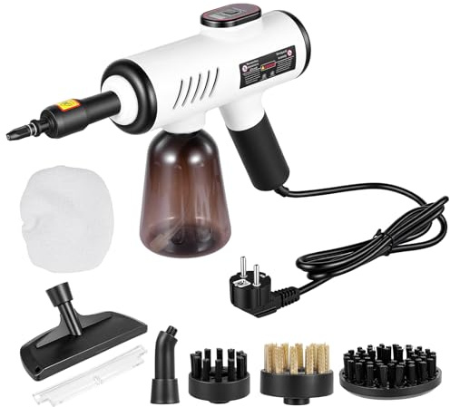 Teodute 1500W Handdampfreiniger, 15 Sekunden Aufheizzeit, 3 Geschwindigkeitsstufen, 600ml Wassertank Steam Cleaner, Dampfreiniger Handgerät für Zuhause Küche Bad und Auto