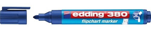 edding 380 Flipchart-Marker - blau - 1 Stift - Rundspitze 1,5-3 mm - Stift zum Schreiben, Zeichnen und Markieren auf Flipcharts - Tinte schlägt nicht durch Papier - trocknet nicht aus - farbintensiv