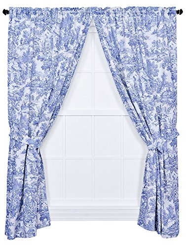 Ellis Curtain Victoria Park Toile 172 x 213 cm zugeschnittenes Paneel mit Raffhaltern, Blau