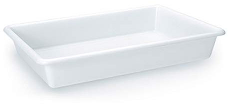 PLASTIC FORTE Bandeja para hosteleria | Cubeta alimentaria de 5,6 litros | Medidas: 36 x 27 x 9 cm, Blanco