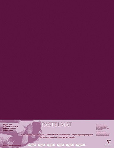 Clairefontaine 96163C Packung (mit 5 Zeichenbögen Pastelmat, 70 x 100 cm, 360 g, ideal für Trockentechniken und Pastell) weinrot