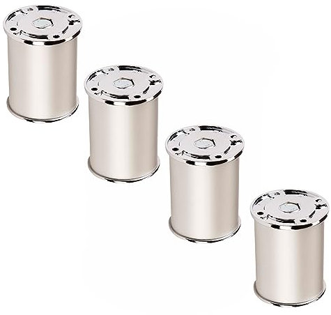 SOTECH 4er Set Möbelfüße RADO (Höhe 50 mm, Ø 50 mm, Aluminium/Chrom poliert) höhenverstellbare Sofafüße