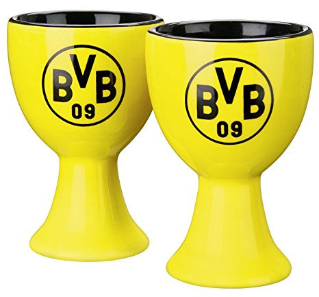 BVB Eierbecher mit Logo, Keramik, Schwarz/gelb, cm, 3 x 3 x 5 cm, 2 Einheiten