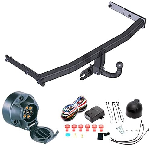 AHK - Gancio di traino con set elettrico a 7 poli per Audi A3 2003 / Golf V 2003 - Hatchback, fisso, con testa sferica avvitata