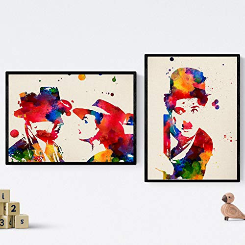 Nacnic Pack Blätter für Casablanca für Charlie einrahmen. Aquarell-Art-Poster. Wohnkultur. Blätter für die Gestaltung. 250 Gramm Papier