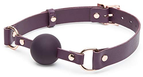 Fifty Shades Freed Cherished Collection Leather Ball Gag, purple