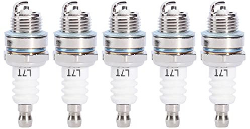 QAZAKY 5pc Candela L7T per 33cc 43cc 47cc 49cc 2 tempi Mini Pocket Bike ATV Quad motorino Trimmer Blower Chainsaw Decespugliatore Strimmer Lawnmover Echo Stihl Husqvarna Wacker Kawasaki