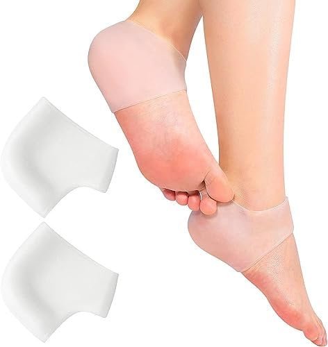 Pinkiou Protege Talon Silicone, Manches de Talon en Silicone, Coussin de Talon de Gel, Protege Talon Chaussure pour la Douleur de Talon, Talons Fendus Secs, Hommes et Femmes (1 Paire)