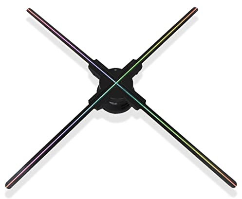 GIWOX Pantalla de ventilador de holograma 3D, ventilador LED holográfico con 768 cuentas LED, luz LED de alto brillo 1080P, ventilador de holograma de ojo desnudo adecuado para sincronización, para