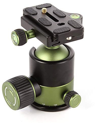 20KG Tragkraft Heavy Duty Kugelkopf Stativkopf Kamera Kugelkopf mit 1/4 Schnellwechselplatte und Wasserwaagee für Stativ, Einbeinstativ, Kamera Slider, Spiegelreflexkamera
