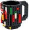 Build on Brick Mug Bausteine Kaffeetasse - Bausteine Tasse Bauklötze Kaffee-Becher 350ml (Schwarz)