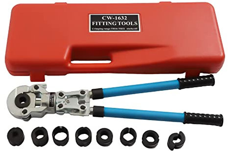 Handpresse Presszange YUNRUX 360 °Drehwinkel Handpresszange 45 mm Hub Rohrpresszange Pressbacken für Kupferrohr Verbundrohr