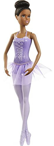 Barbie GJL61 - Ballerina Puppe (Afro-amerikanisch) im Ballerina-Outfit mit Tutu und Spitzenschuhen, Spielzeug ab 3 Jahren
