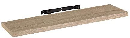 LOLAhome Estante de Pared Flotante de Madera MDF Natural Decorativo,Balda de Pared,De 23x100 cm para Salón, Cocina, Oficina, Dormitorio,Resistente