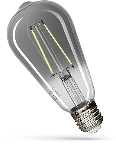 NCC-Licht LED Filament Leuchmittel Edison ST65 2,5W = 16W E27 klar Rauchglas Neutralweiß 4000K 270°