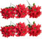 RTWAY Künstliche Weihnachtsstern-Sträucher, 40 Stück, 7 Köpfe, Seidenstoff, rote Weihnachtsstern, künstlicher Weihnachtsstern, Blumenstrauß, künstliche Weihnachtssterne für Weihnachten, 35 cm
