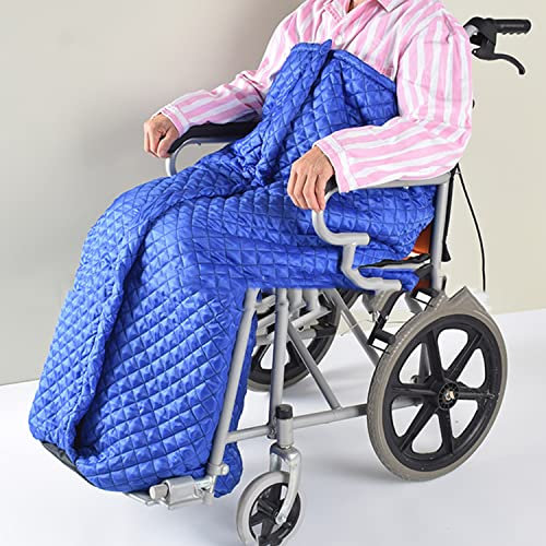 Rollstuhldeckenwärmerbezug, wasserdichter, mit Fleece gefütterter Rollstuhl-kuscheliger Bezug, kuscheliger warmer Bezug für Bein und Unterkörper, maschinenwaschbar, Erwachsenengröße ( Color : Blue )