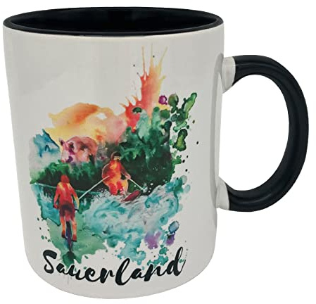 Tasse Sauerland bunt Souvenir oder Geschenkidee, mehrfarbig Sauerländer Kaffeetasse