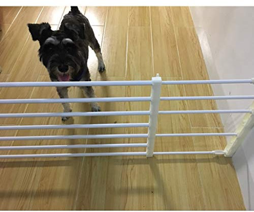 GHCXY Laufgitter Für Haustiere, Einziehbares Haustiertor, Schiebetür Für Hunde, Innentür, Tür, Treppe, Welpen-Sicherheitszaun, Höhe 24 Cm, Treppengeländer/Height 24Cm/Length 75-120Cm