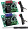 VooGenzek 2 Pieces W1209 Digital Temperature Controller, 12V DC Micro Digital Thermostat -50-110°C Electronic Temperature Temp Control Module Switch with Waterproof NTC Probe (Red & Blue)