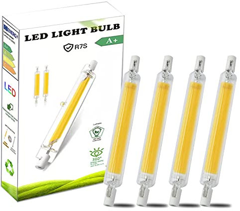 AEPOYU R7S LED Lampe 10W 78mm Dimmbar COB Filament Glühbirne, 220V Naturweiß 4000K Doppelsokel Linear Tube, 360° Abstrahlwinkel, 10W R7S Birne Ersatz zu 80W Halogenlampe, 4pcs