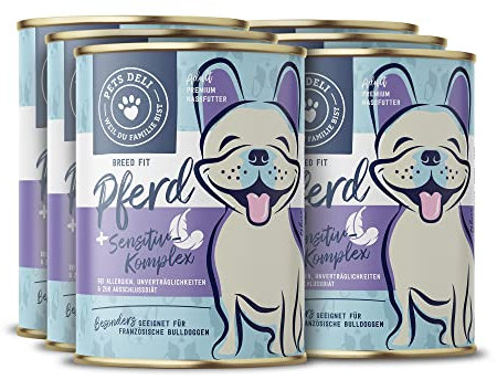 Pets Deli Breed Fit Sensitiv Nassfutter für Hunde mit Pferd, Süßkartoffel und Nachtkerzenöl ohne Zucker und Gluten 6x400g
