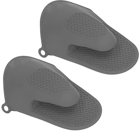 Manoplas de Silicona para Horno, Guantes de Cocina Resistentes Al Calor con Diseño Antideslizante para Cocinar en Microondas, Hornear, Asar a la Parrilla(Gris)