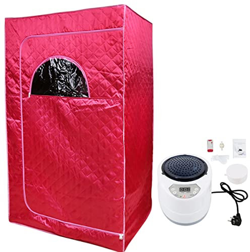 XUANYU Sauna de Vapor Portátil 80×100×170 cm con Generadores de Vapor 2 Camas, Cabina de Sauna Casa Impermeable, Personal Sauna-SPA Cuerpo Completo (Rojo)