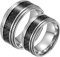 Hoisy Verlobungsring Damen, Ringe Damen Schwarz 9,5-MM-Silberringeinlage Aus Schwarzer Karbonfaser Größe Frauen 57 (18.1) und Männer 67 (21.3)