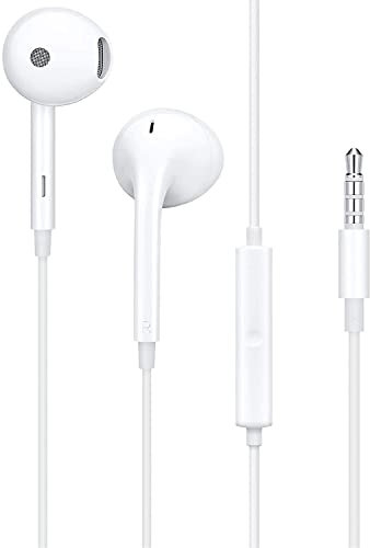 Movilux_ES MH156 Auriculares Intraurales Estéreo Clavija Jack 3.5mm Compatibles con OPPO A15 A16 A52 A54 A72 A74 A94 Reno