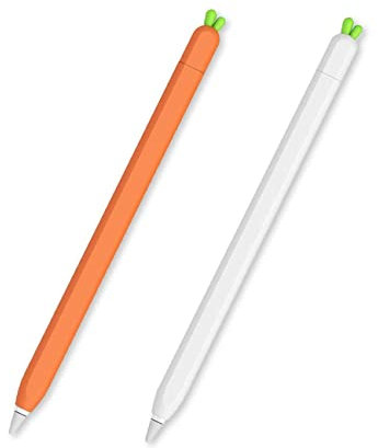 2 Pack Cute Radish & Carrot Cover Case for Apple Pencil 2nd Generation Silicone Grip Holder Sleeve for iPad Pencil Stylus Accessories