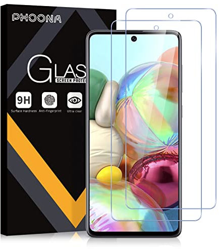 Phoona Verre Trempé pour Samsung Galaxy A71 4G/5G, Lot de 2 Samsung A71 Verre Trempé protections d'écran, Dureté 9H Glass, Anti Rayures, Sans Bulles, Haute Définition(6,7 pouces)