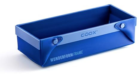 coox WUNDERFORM Frame M in Blau, erste faltbare Silikon Kastenform, perfekte Brot- & Kuchen Backform/ideal für herkömmliche Backmischungen, BPA-frei, hitzebeständig bis 230 °C