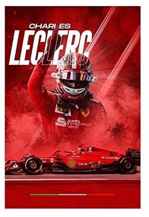 World Formula 1 Driver Charles Leclerc Poster Leinwand Poster Schlafzimmer Dekor Sport Landschaft Büro Zimmer Dekor Geschenk ungerahmt 30 x 45 cm