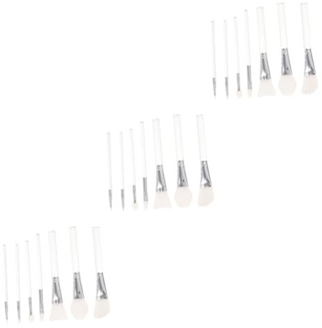 minkissy 21 Stk Maskenbürste Aus Silikon Spachtel Wimper Fräulein Kieselgel Weiß