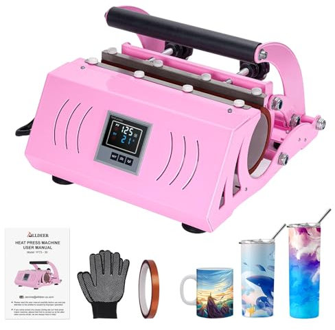Pressa per bicchiere a sublimazione, pressa per tazza portatile per sublimazione da 11-16-20-30 OZ, bicchieri dritti e sottili, pressa per tazza con impostazione temperatura e timer Macchina per