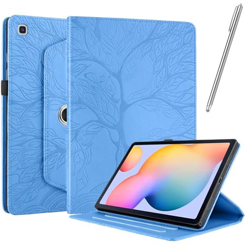 Netany Rotating Case for Samsung galaxy tab a7 lite 8.7 inch 2021 - PU Leather Protective Cover Tablet Case Shell, with Stylus Pen 360 Degree Rotating Stand (Blue)