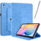 Netany Rotating Custodia per Samsung Galaxy Tab A7 Lite 8.7 Pollice 2021, con penna PU Pelle Flip Cover, con portapenne Supporto Rotazione 360 Protettiva Cover - Blu