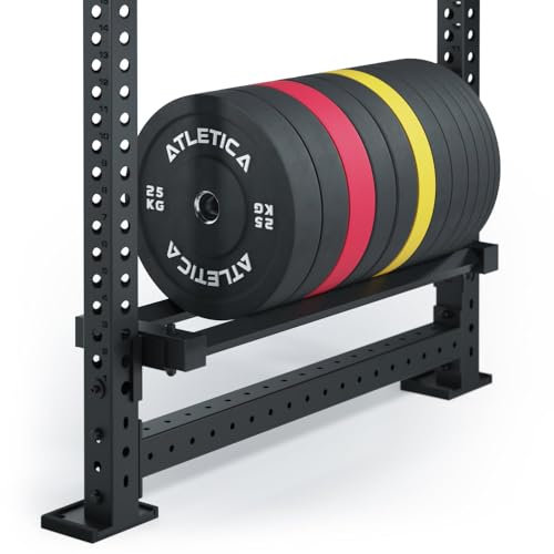 ATLETICA R8 Ablage für Bumper Plates und Wallballs | Vorhandener Platz im Power Rack optimal genutzt | Einfache Montage am Power Rack | Sorgt für Ordnung | Hohe Tragkraft
